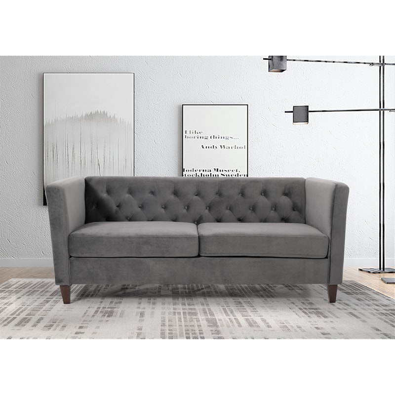 Lisette Velvet 2PCs Living Room Set Sofa & Loveseat