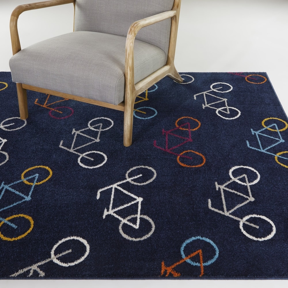 Mod-Tod Look Mom No Hands Kids Bicycle Area Rug