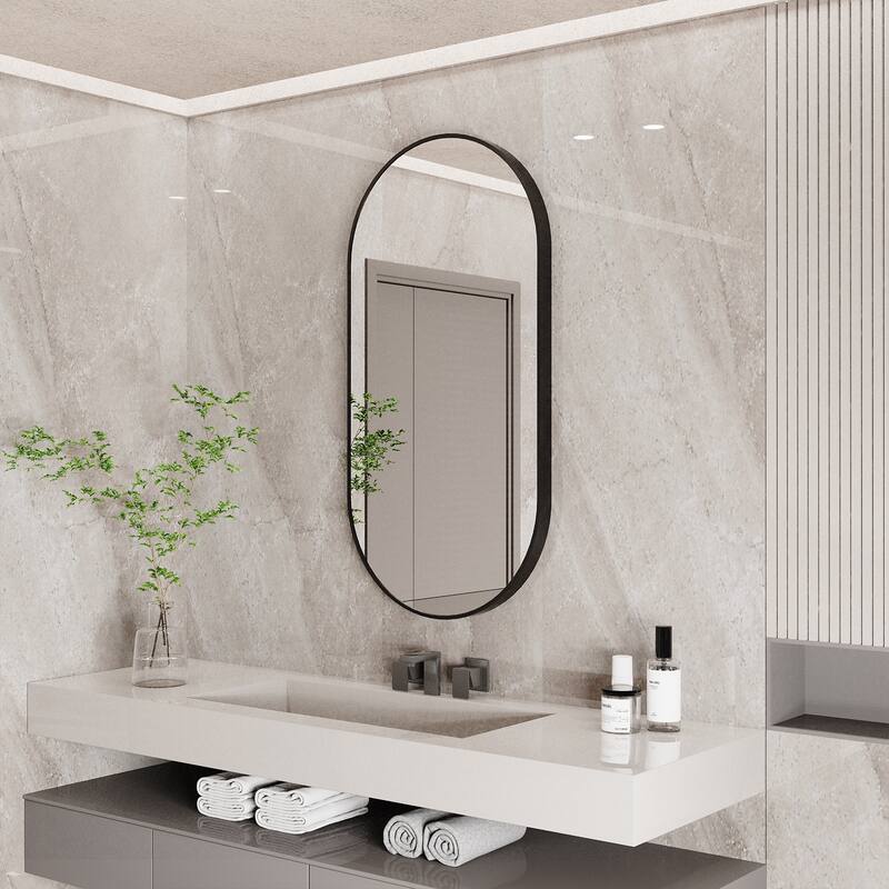 Aluminum Frame Venetian Wall Mounted Mirror - 19.7 x 39.3 inch