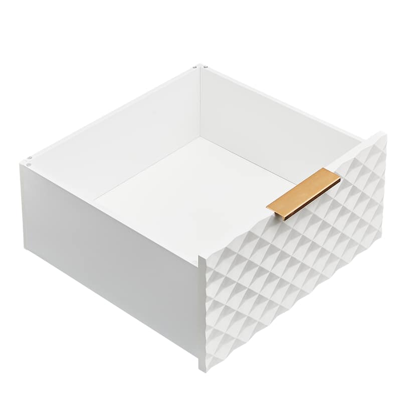 59.9" TV Stand with Geometric Design and 4 Drawers with 2 Shelves