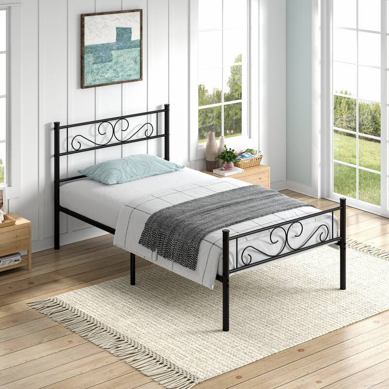 VECELO Premium Platform Bed Frame with Headboard,Easy Set-up Twin/Full/Queen Size Bed