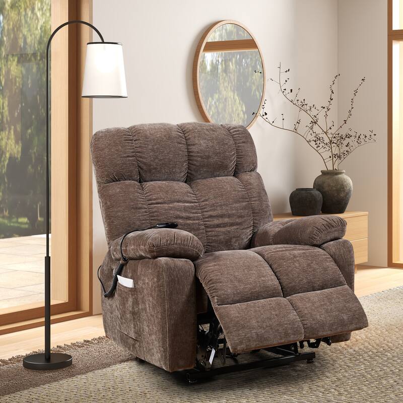 Motor Power Lift Recliner Chair for Elderly Infinite Position Lay Flat 180° Recliner with Heat Massage