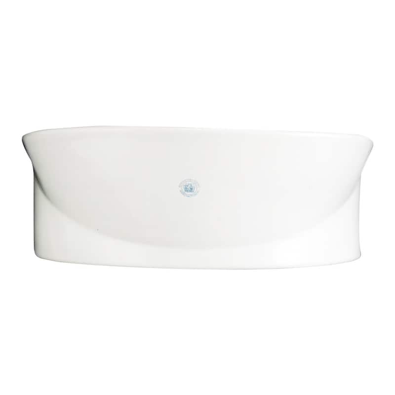 Juniper White Ceramic Wall Mounted Vessel Sink with Overflow and Faucet Hole