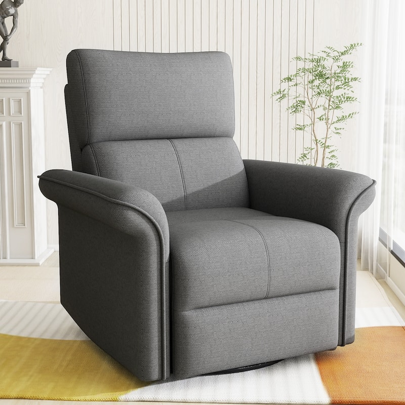 270°Power Swivel Rocker Recliner Chair for Adult,Rocking Glider Nursery Recliner for Small Spaces,Fabric Rocking Chair