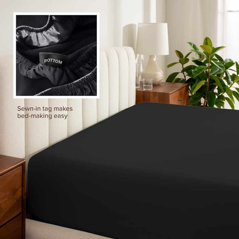 Bare Home Organic Cotton Percale Fitted Bottom Sheet