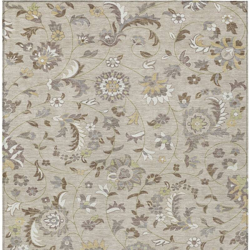 HomeRoots Floral Transitional Rectangle Outdoor Rug