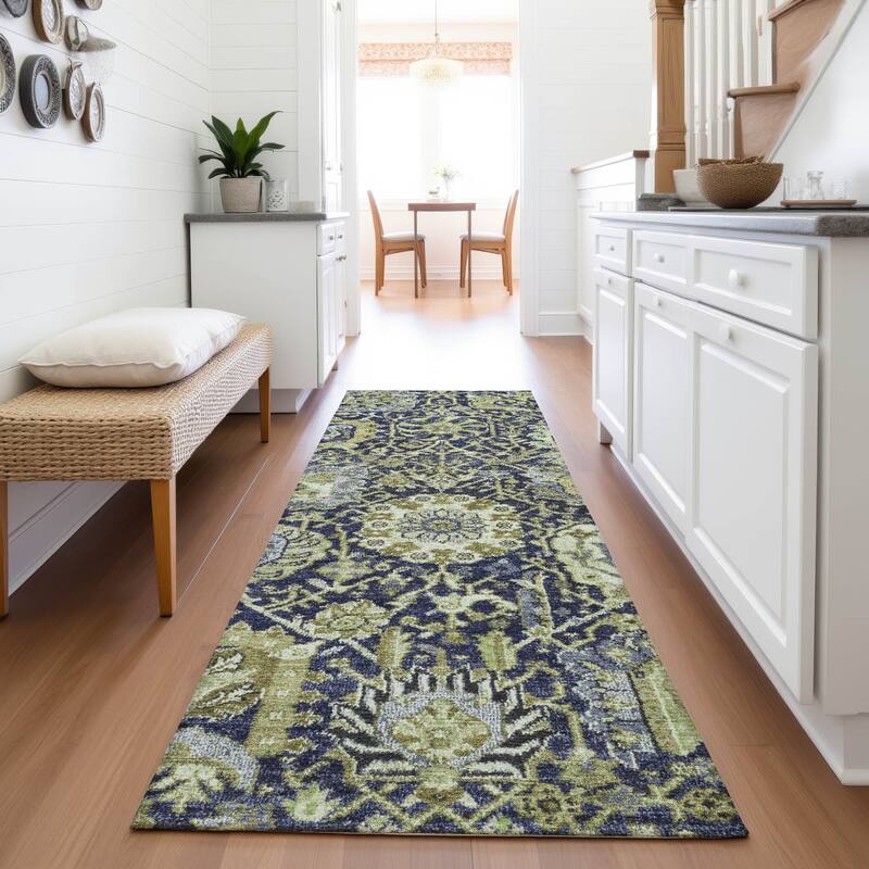 Premium Washable Super Soft Traditional Farmhouse Mayfield Rug - Fern - 2'3" x 7'6"