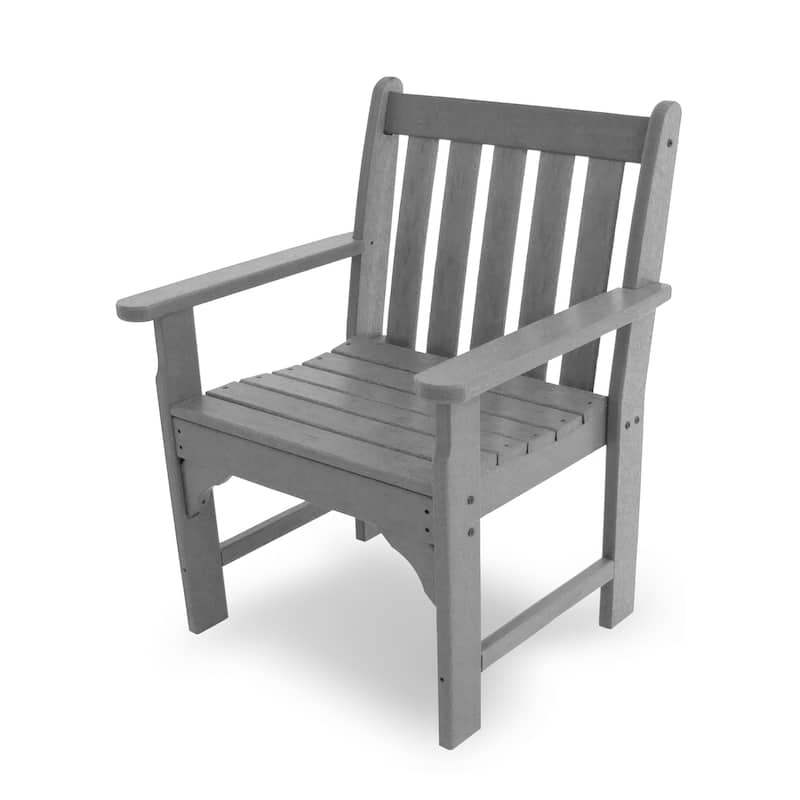Traditional Poly Resin Vineyard Outdoor Arm Chair - Slate Grey
