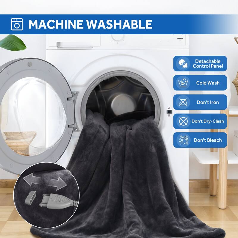 Heated Blanket Electric Throw Fast Heating Ultra Soft Warm Flannel