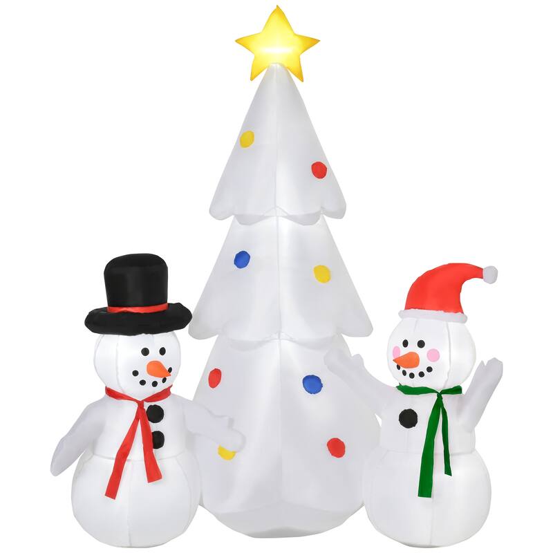 HOMCOM 6 ft. Inflatable Snowman Christmas Decoration, Inflatable Christmas Tree