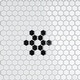 preview thumbnail 11 of 10, Merola Tile Metro Hex Glossy White with Black Snowflake 10-1/4" x 11-7/8" Porcelain Mosaic Tile