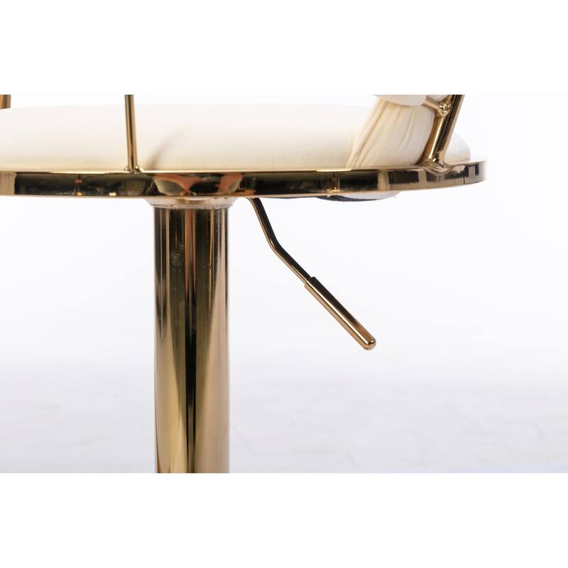 Counter Height Bar Stools Set of 2, Swivel Bar Stools with Adjustable Height, Dining Chairs with Open Back and Footrest