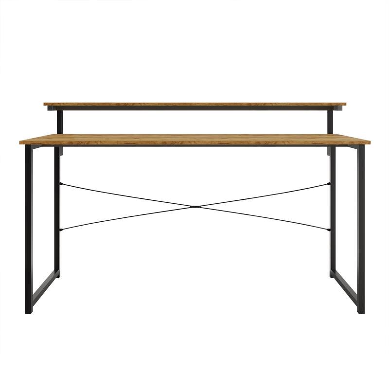 CraftPorch Minimalist 55-Inch Metal Computer Desk With Shelf