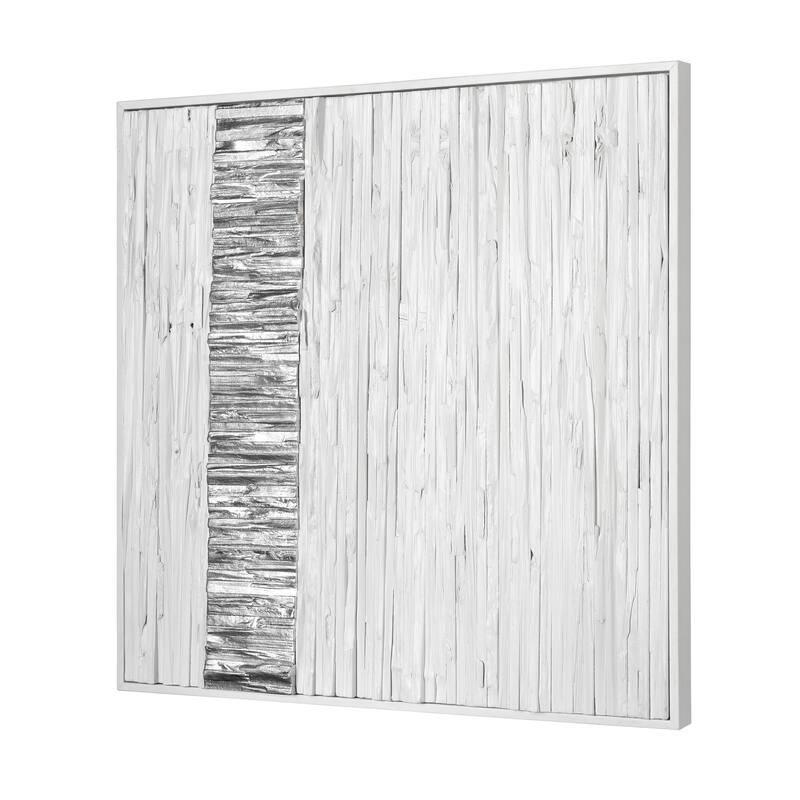 Elk Home Stripe Wood White Wood 23.5 Inch Wide Wall Art