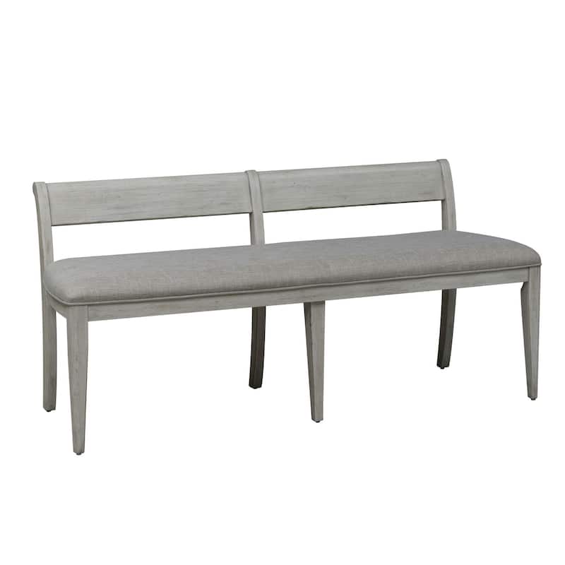 Farmhouse Reimagined Antique White Upholstered Bench