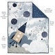 preview thumbnail 3 of 6, Lambs & Ivy Sky Rocket 5-Piece Blue Galaxy/Space Nursery Baby Crib Bedding Set
