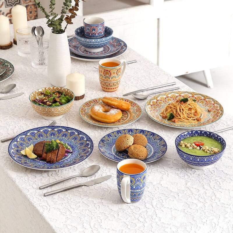 vancasso Mandala Bohemian Porcelain Dinnerware Set (Service for 4)