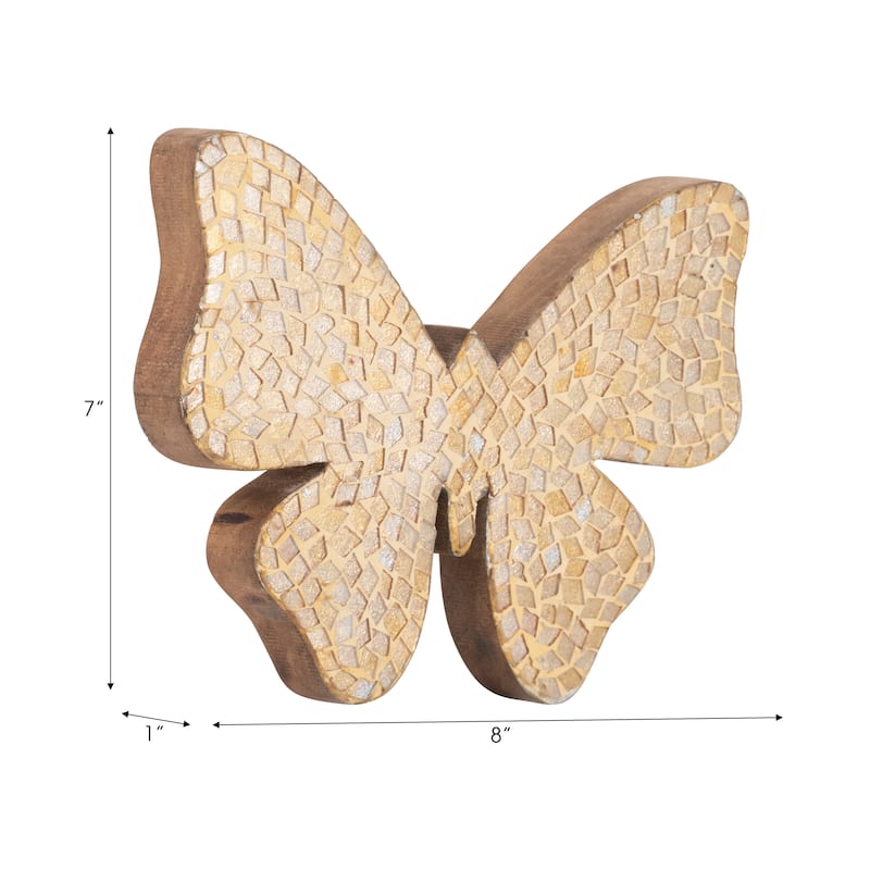 Sagebrook Home Modern Glam Mosaic Butterfly Figurine