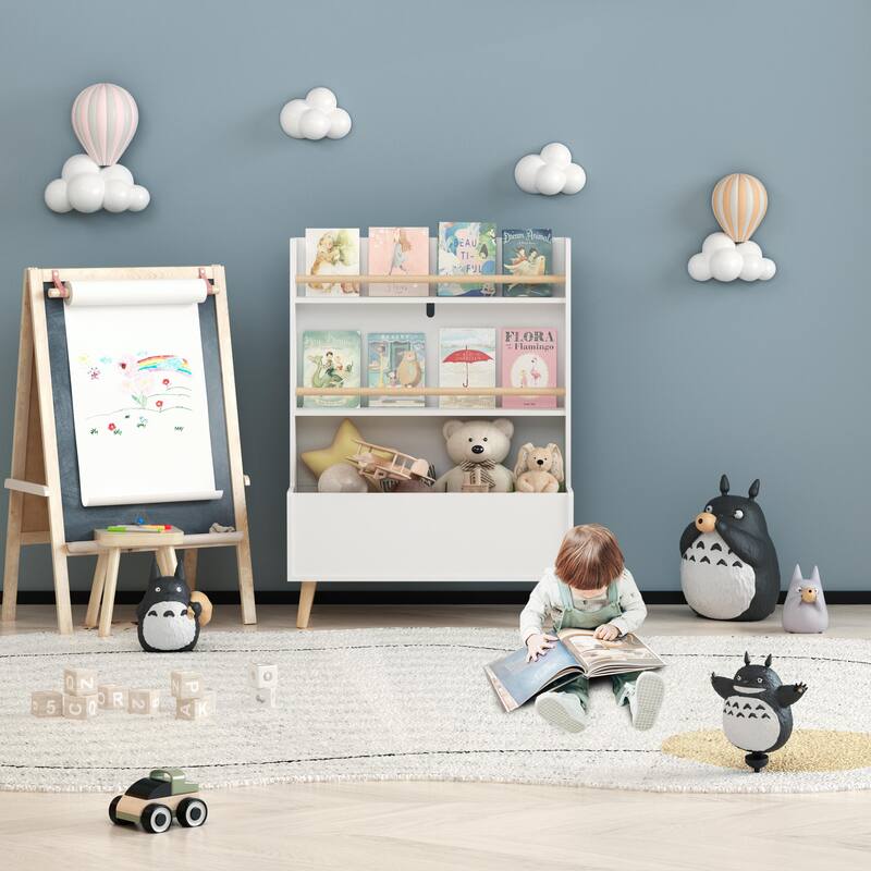 Anmytek Kids Room Bookshelf Book Magazine Rack Toy Storage Organizer