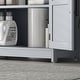 preview thumbnail 17 of 32, HOMCOM Pedestal Sink Storage Cabinet, Farmhouse Freestanding Bathroom Sink Cabinet with 2 Barn Doors and Adjustable Shelf, White