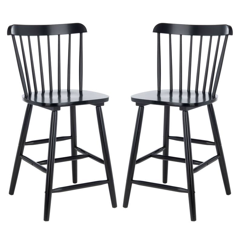 SAFAVIEH Arra 24-inch Spindle Farmhouse Counter Stool (Set of 2) - 19.9" x 20.1" x 43.1" - 20"W x 20"D x 38"H