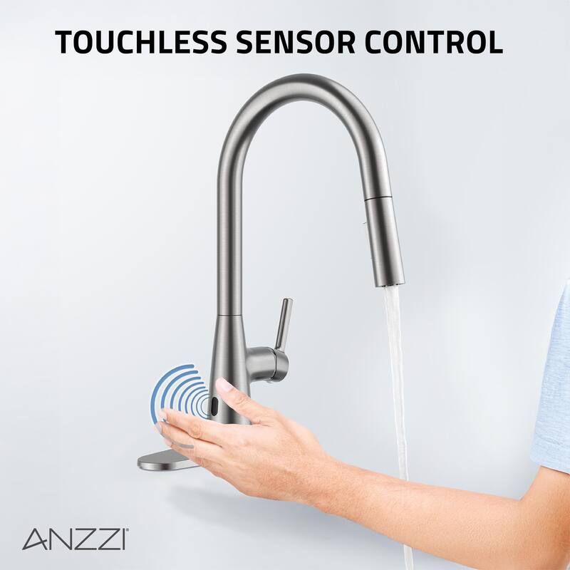 Modern Touchless Brushed Nickel Pull-Down Kitchen Faucet