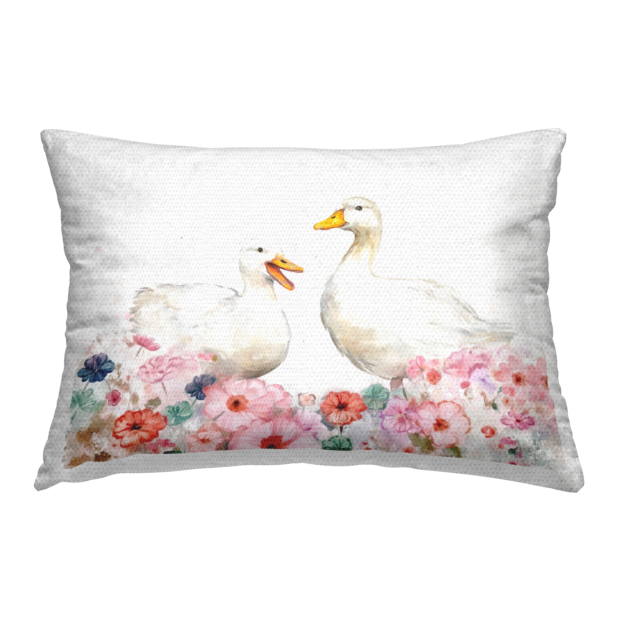 Stupell Floral Goose Duo Printed Outdoor Throw Pillow Design by Ziwei Li
