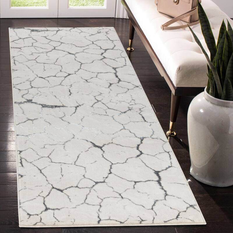 Maz Collection Beige/Gray Contemporary Area Rug
