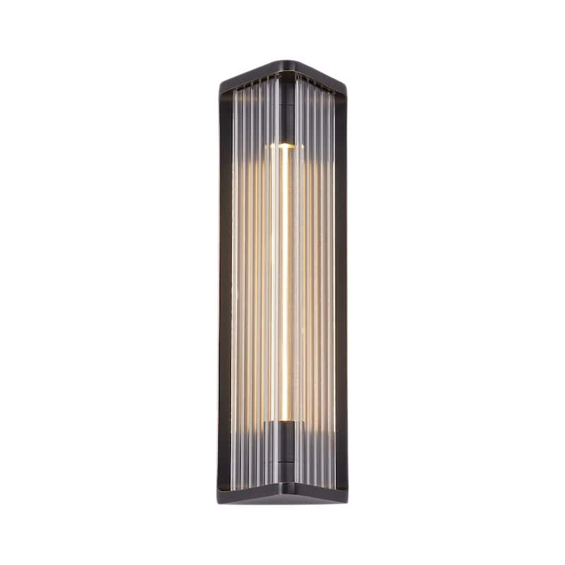 Alora Lighting WV339112CR Sabre 16" Tall LED Wall Sconce - Ribbed Glass / Urban Bronze