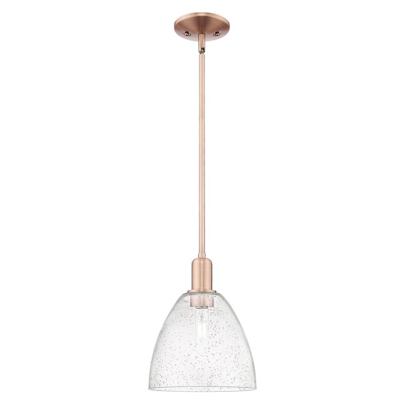 Innovations Lighting Endless Possibilities Arcadia - Bristol - 1 Light 9" Stem Hung Mini Pendant - Antique Copper/Seedy