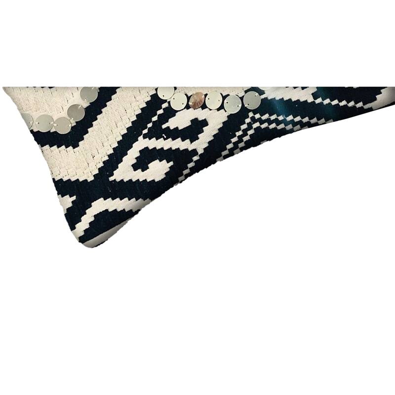 12 x 20 Rectangular Cotton Accent Lumbar Pillow, Classic Aztec Pattern