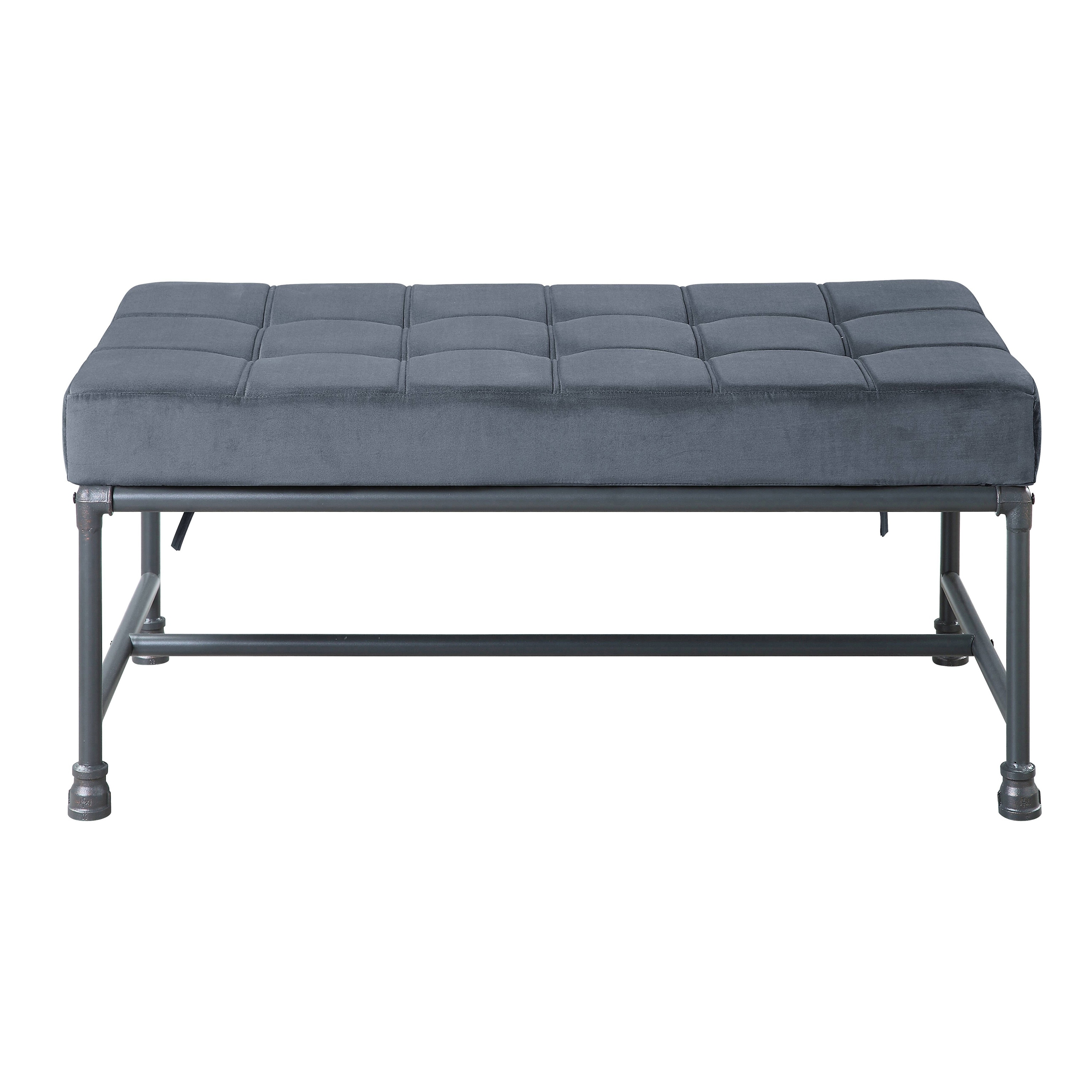 Tufted Bench In Grey And Sandy Grey Finish