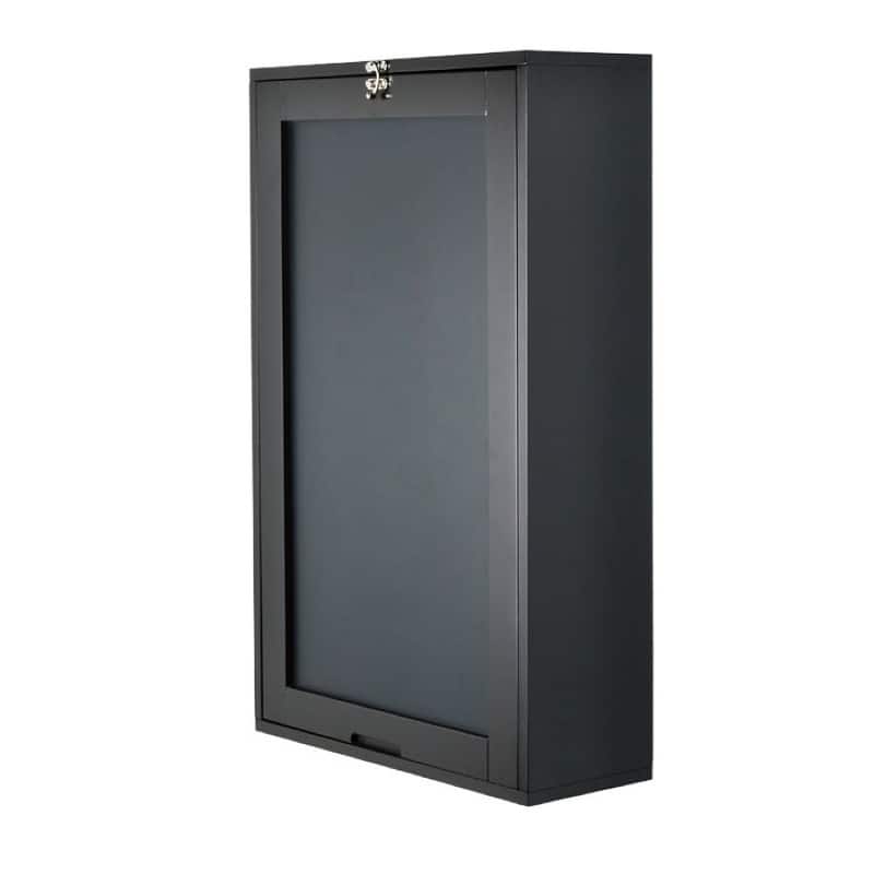 Utopia Alley Collapsible Fold Down Desk Table with Storage Cabinet & Shelves - Wall Mounted Desk Furniture with Chalkboard Wall