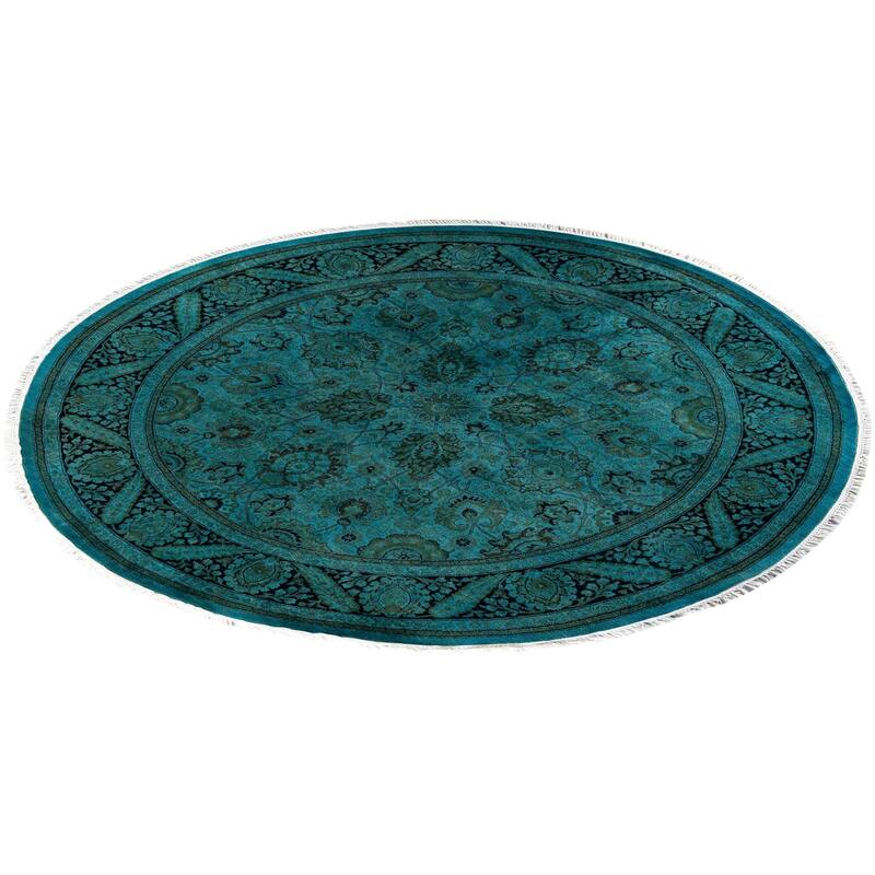 Fine Vibrance, One-of-a-Kind Hand-Knotted Area Rug - Blue, 5' 1" x 5' 1" - 5' 1" x 5' 1"