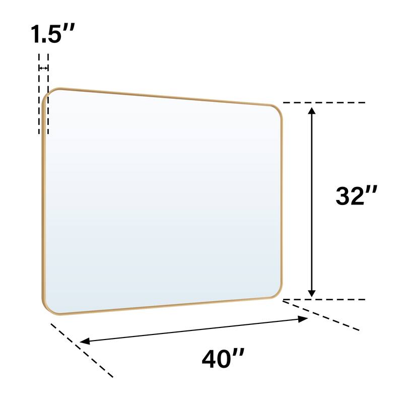 Modern Bathroom Wall Mounted Anodized Aluminum Framed Wall Vanity Mirror
