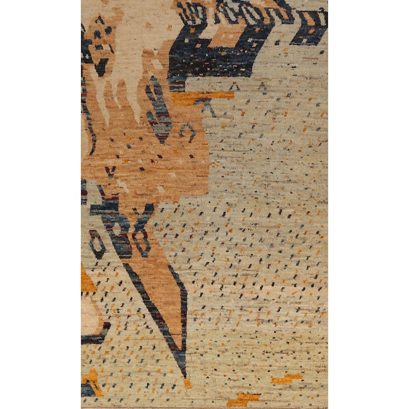 Multi-Color Moroccan Oriental Area Rug Hand-Knotted Wool Carpet - 6'2" x 9'8"