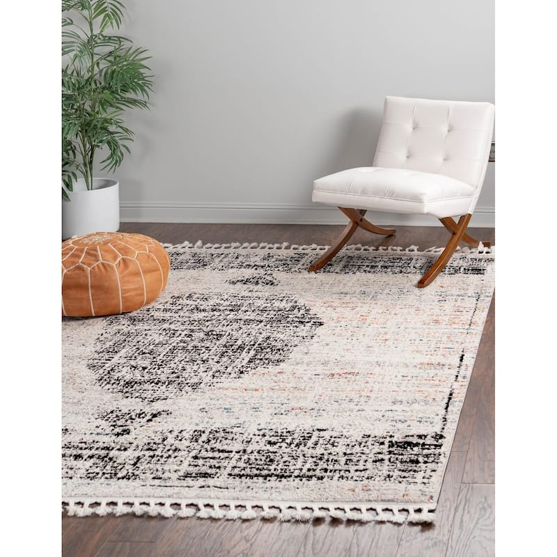 Contemporary Ariella Collection Area Rug - 10' Square - Ivory