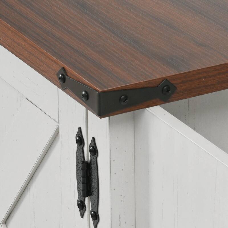 54-inch Farmhouse Kitchen Island with Drop Leaf, Power Outlet