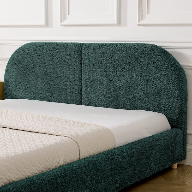 Queen Size Upholstered Bed Frame with Tall Headboard