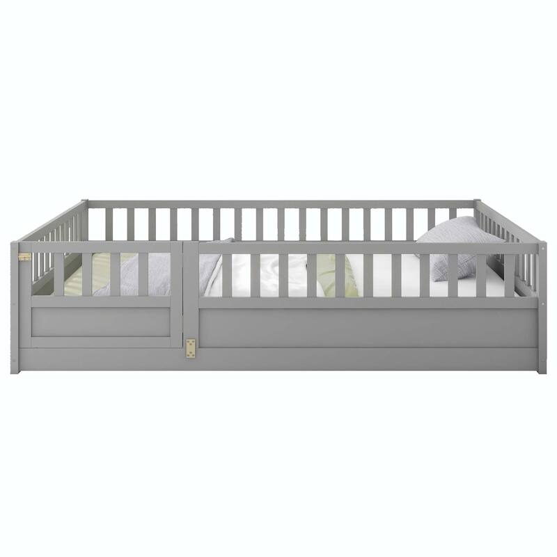 Montessori wooden children's floor bed without Support slat