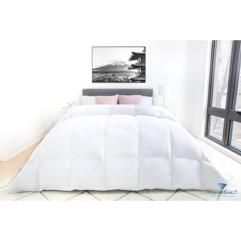 Highland Feather 800 Loft European White Down Granoble Duvet/Comforter 500TC Casing with Corner Ties