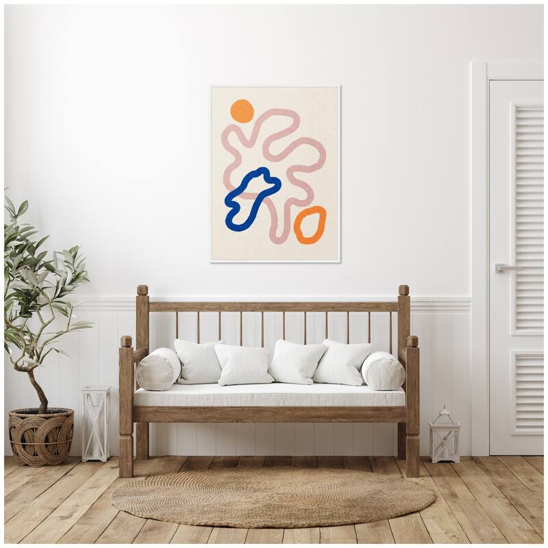 Kate and Laurel Sylvie Abstract Line Art Print 1 Framed Canvas by July Art Prints