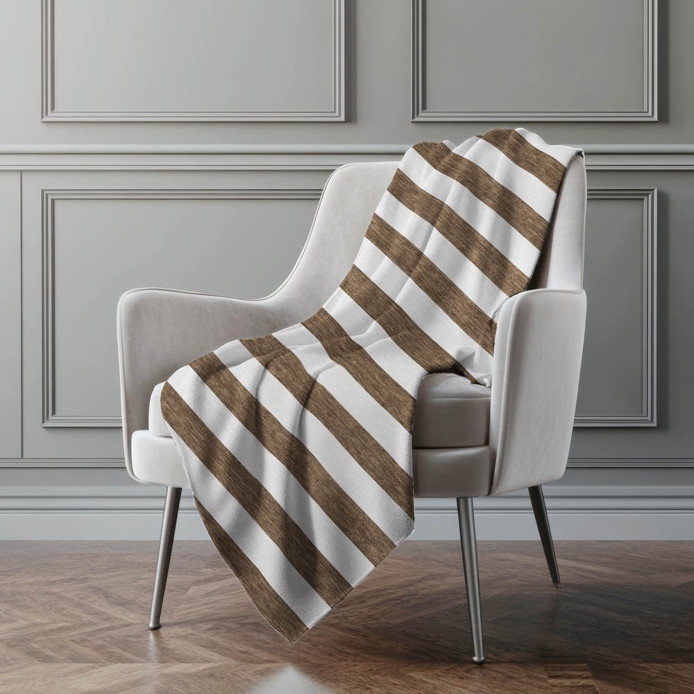 Premium Machine Washable Modern Stripes Sherpa Throw Blanket