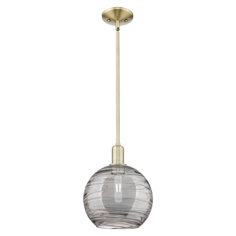 Innovations Lighting Endless Possibilities Arcadia - Athens Deco Swirl - 1 Light 10" Stem Hung Mini Pendant - Antique Brass