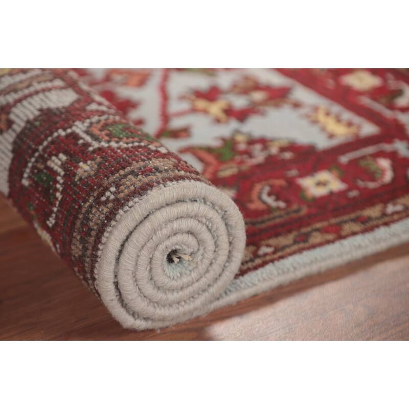 Light Blue Heriz-Serapi Accent Rug Hand-Knotted Oriental Wool Carpet - 2'11"x 4'11"