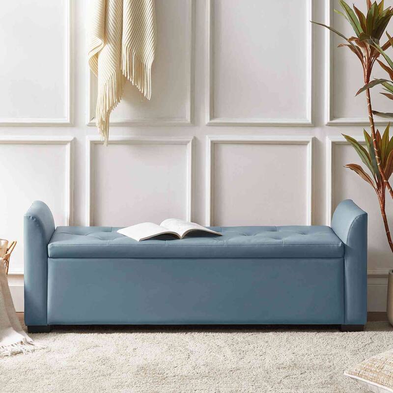 Laura Traditional 57.75"Wide Tufted Storage Bench by HULALA HOME