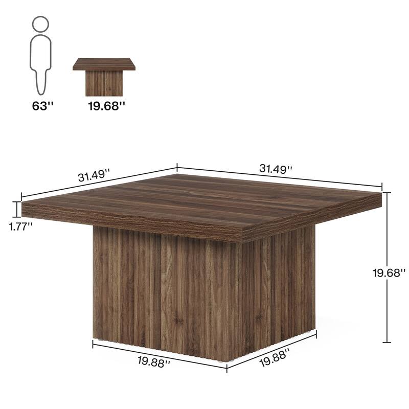Square Coffee Table, 31.5-Inch Engineered Wood Coffee Table for Living Room