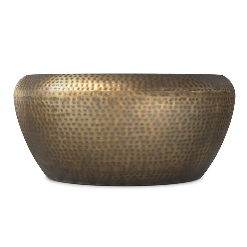 WYNDENHALL Lerner 36" Wide Modern Industrial Coffee Table in Antique Gold Iron & Assembled