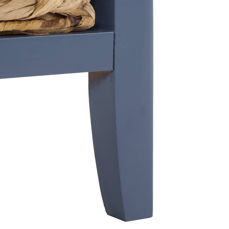 SAFAVIEH Helma Distressed Black Drawer Storage Side Table - 15" x 11.8" x 27.6" - 15"W x 12"D x 26"H