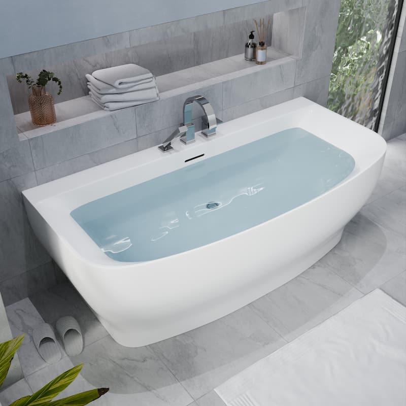 ANZZI Bank Series 5.41 ft. Freestanding Bathtub in White